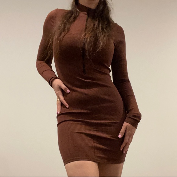 Brooklyn Snatched Mini Dress 🤎 Chestnut! 🤎 FASHION NOVA - Picture 7 of 16
